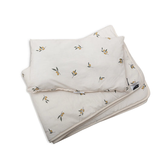 Duo couette & oreiller DOLI 80x120 cm Olive Garden Organic Zoo
