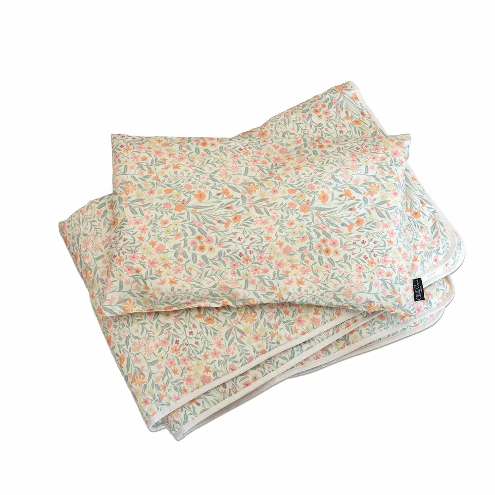 Duo couette & oreiller DOLI 80x120 cm Mushie Pastel Bloom